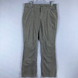 Lands End Corduroy Pants Bootcut Womens Size 12 Mid Rise Green